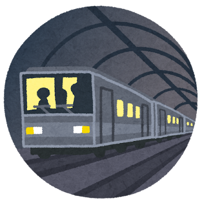地下鉄の電車のイラスト